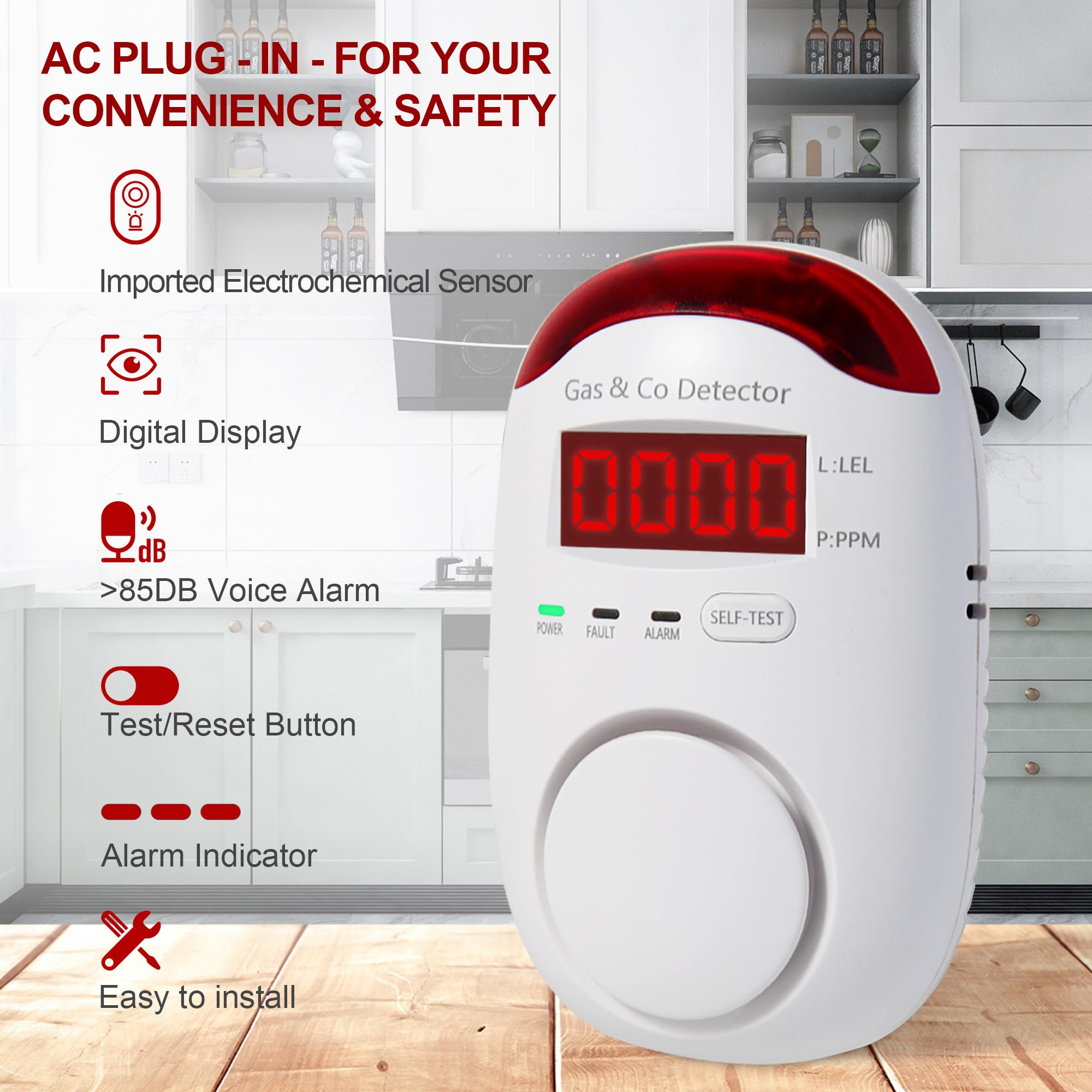 Detector Combinado de Gas y Mo - Co Detector Plug reseña y precio