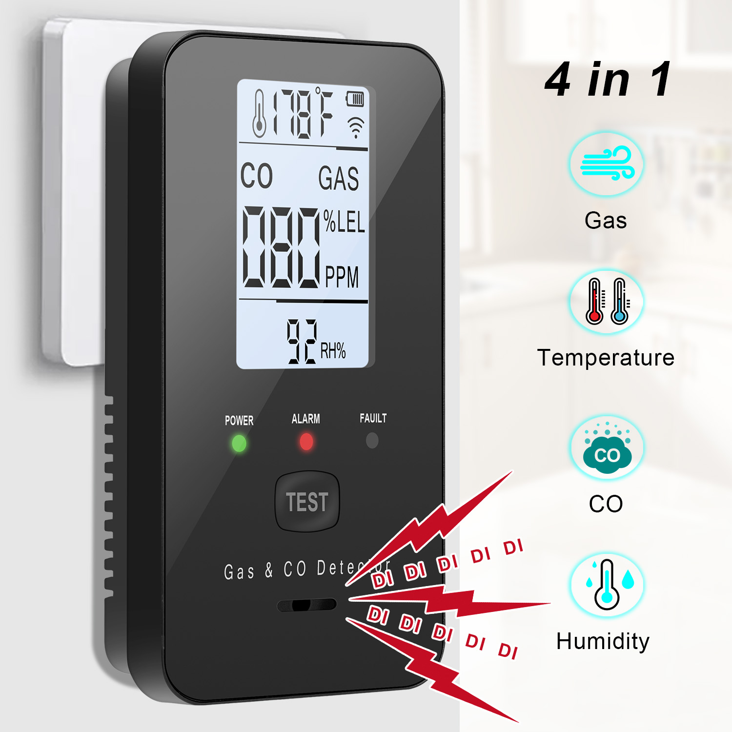Detector de gas natural y monó - Co Detector Plug reseña y precio